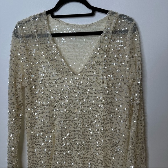 Zara champagne sequence maxi dress - Picture 10 of 16